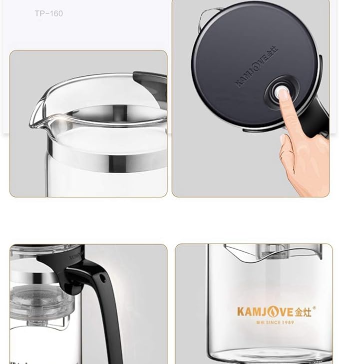 Kamjove Tea Pot Detachable Filter Glass Tea Pot 500ML，16.9OZ Borosilicate Heat Resistant Teapot