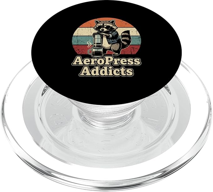 Retro Raccoon Coffee Lover Shirts AeroPress Addicts PopSockets PopGrip for MagSafe