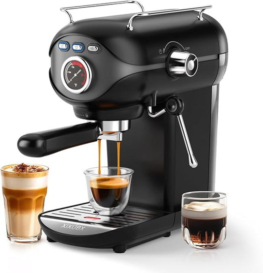 Espresso Machine, 20 Bar Pump Temperature Control, Compact Espresso Maker with Steam Milk Frother, Professional Coffee Makers for Home, Cappuccino Latte Machine, Gifts for Coffee Lover