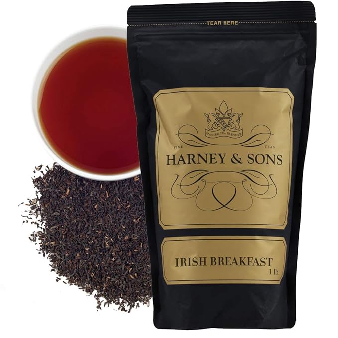 Harney and Sons Irish Breakfast Tea | 16 ounce bag 100% Assam Black Tea Loose Leaf, Bold Breakfast Tea, Caffeinated