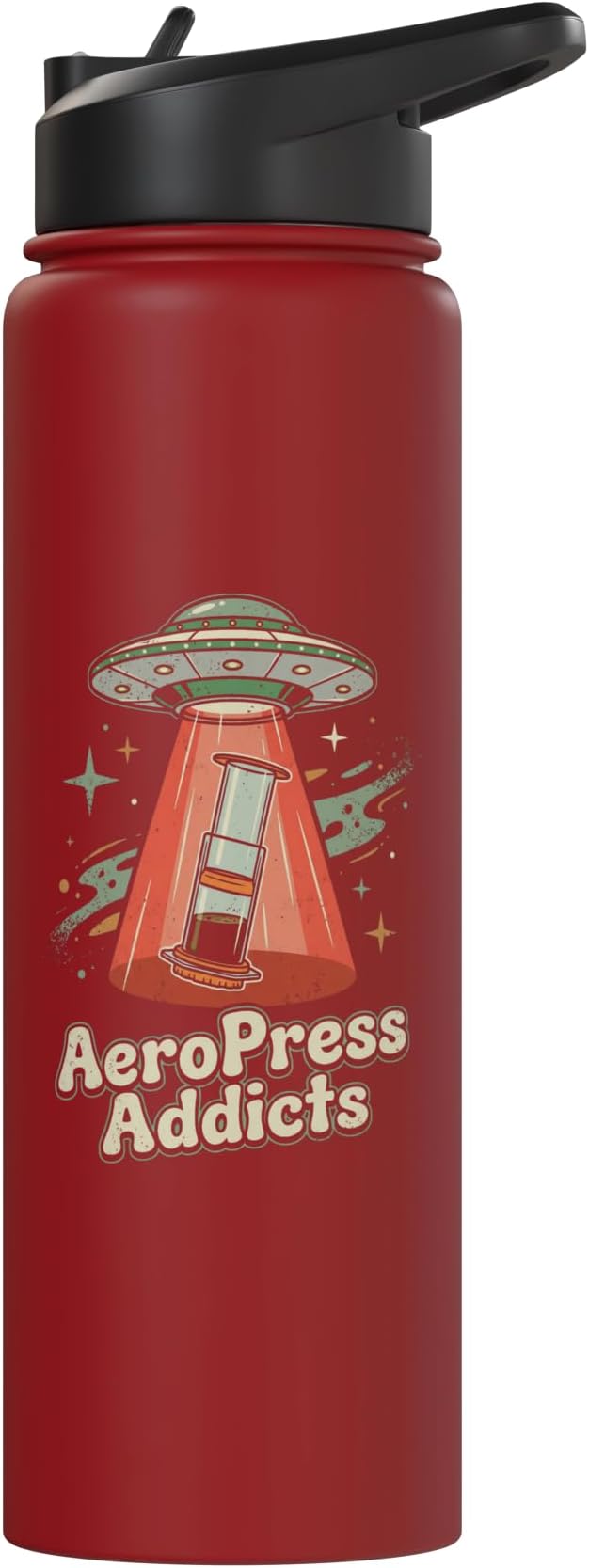 UFO AeroPress Funny Coffee Shirts Sci-Fi AeroPress Brewing Stainless Steel Insulated Water Bottle