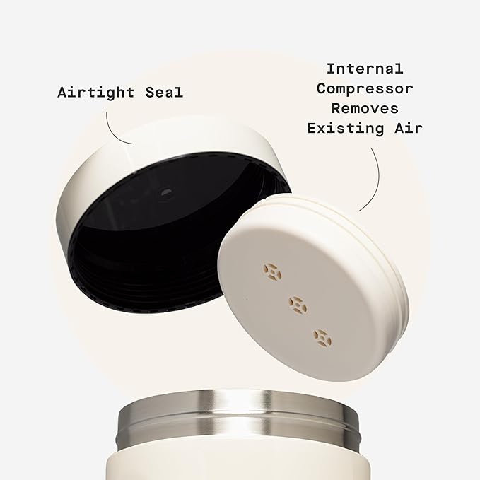 Corkcicle Keep Fresh Canister - Preserves Freshness for Coffee & Pantry Items - Airtight Seal - Internal Air Compressor - BPA-Free - Gift for Mom - Great for Mother's Day or Christmas - Rifle Paper