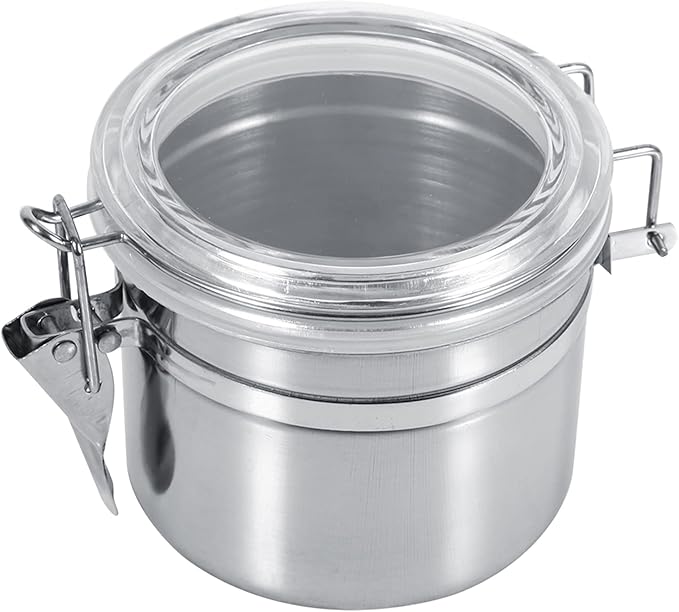 Stainless Steel Kitchen Food Storage Container Bottle For Sugar Tea Coffee Beans Dry Goods Transparent Cover Easy To Use Kitchen Canister (Small Size (29.9 X 15 X 6.7in))
