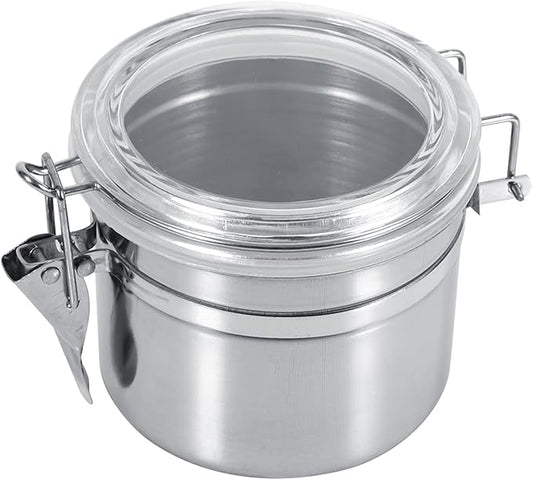 Stainless Steel Kitchen Food Storage Container Bottle For Sugar Tea Coffee Beans Dry Goods Transparent Cover Easy To Use Kitchen Canister (Small Size (29.9 X 15 X 6.7in))