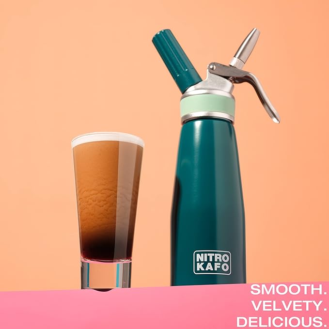 1L Nitro Coffee Maker, Aluminum Nitro Cold Brew Coffee Maker with Special Nitro Diffuser Nozzle & Cold Brew Maker with Cold Brew Mason Jar, 1 Quart/1L