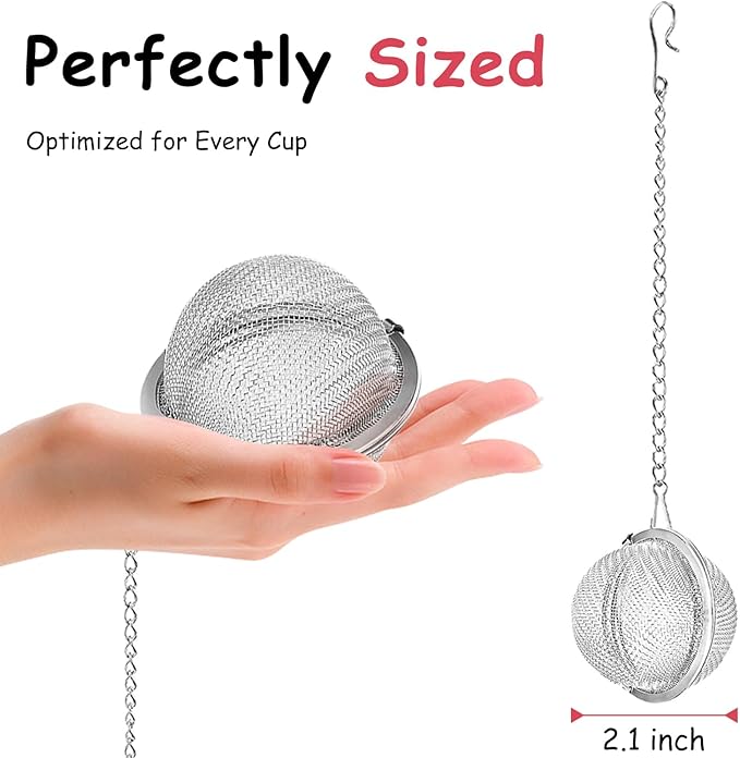Calico Cat Tea Infuser Set - Adorable Tricolor Kitty Hook, Fine Mesh Loose Leaf Tea Steeper, Stainless Steel, No Mess, 1 Pack (Cat Lounging in Green and White)