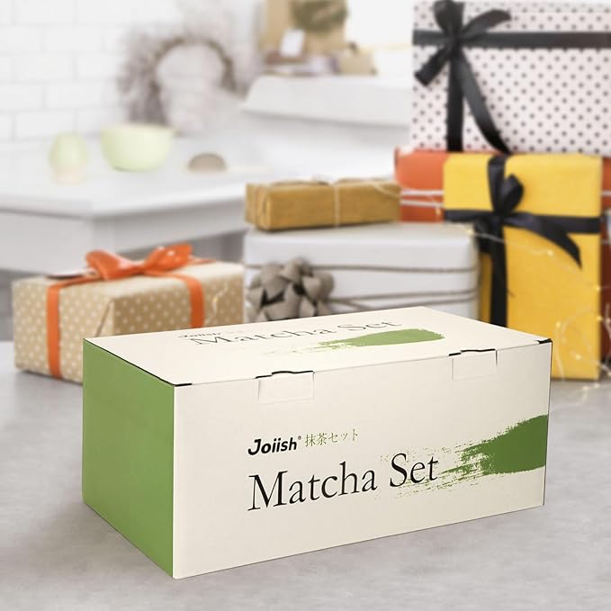 Matcha Whisk Set, 10-Pcs Matcha Kit, Bamboo Whisk and Bowl with Spout & Measuring Spoon & Cup, Japanese Macha Tea Making Tools Gift, Grey