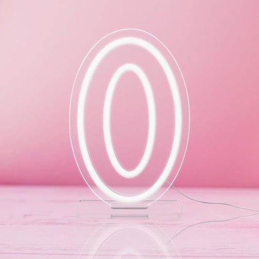 YALLOVE Neon Sign Number 0, 9.8 inches Height USB Powered Night Light-up Numbers for Birthdays Decor, Party Anniversary, Cafe Bar Decor (Small) by YALLOVEPARTYSUPPLIES
