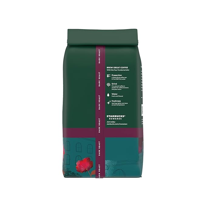 Starbucks Ground Coffee,Dark Roast Hot or Iced Coffee,Caffè Verona,28 oz,(Pack of 2)