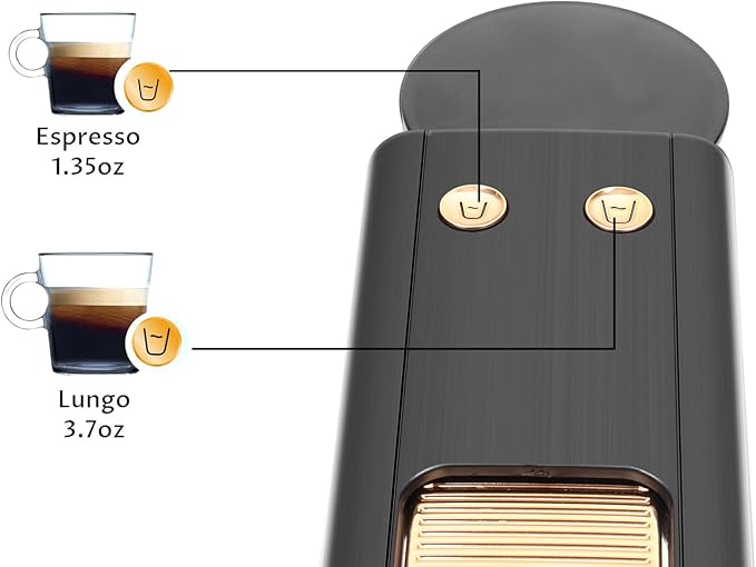 Espresso Machine for Nespresso Compatible Capsule, Single Serve Coffee Maker Programmable for Espresso Pods, Premium Italian 20 Bar High Pressure Pump ，Mini Coffee and Espresso Machine Black