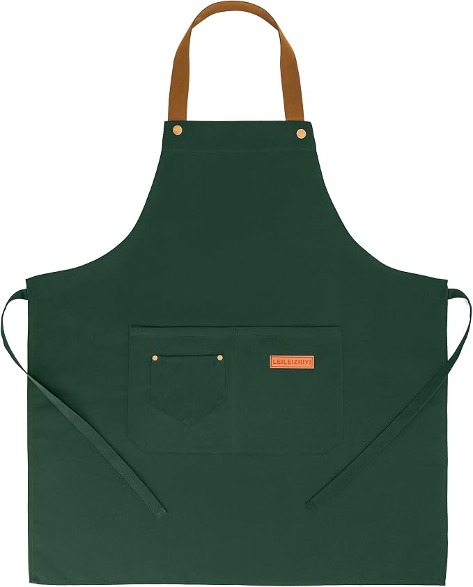 3Pack Chef Apron, Waterproof Apron, Adjustable Apron with 2 Pockets for Men Women, Apron for Cooking Baking Restaurant by Unknown