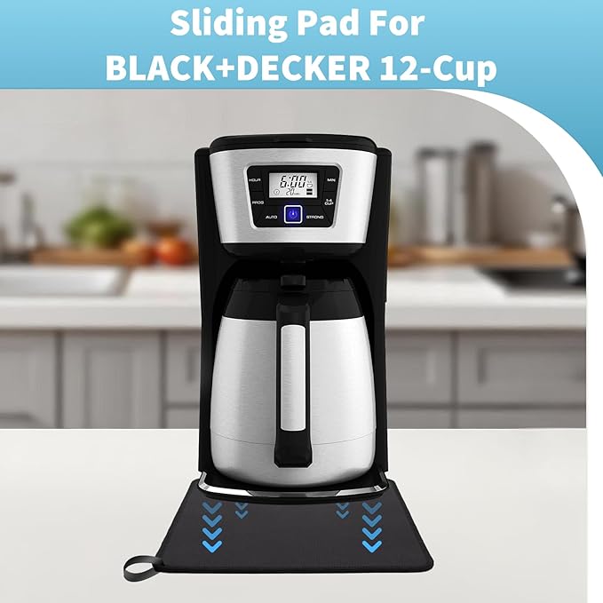 Sliding Pad for BLACK+DECKER 12-Cup Thermal Coffeemaker(CM2035B)(11.22"×8.66")-Smooth Glide with Anti-Slip Base - Perfect Accessories Fit for Black and Decker Coffee Maker