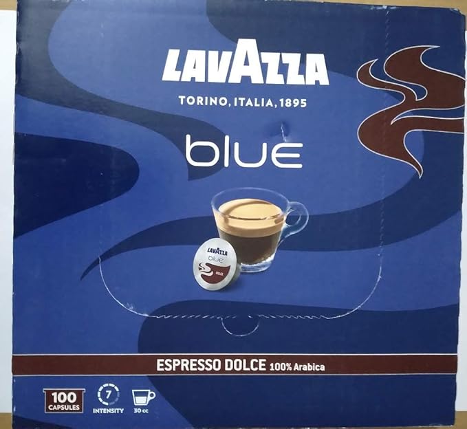Lavazza BLUE Capsules, Espresso Dolce Coffee Blend, Medium Roast, 28.2-Ounce Boxes (Pack of 100)
