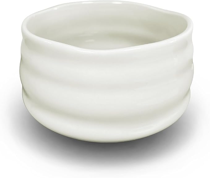 Ceramic Matcha Bowl, Handmade Japanese Green Tea Cup,Matcha Tea Whisk Bowl For Ceremony Chawan 500ml 17oz (White)