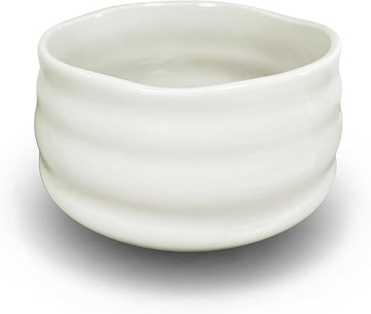 Ceramic Matcha Bowl, Handmade Japanese Green Tea Cup,Matcha Tea Whisk Bowl For Ceremony Chawan 500ml 17oz (White)