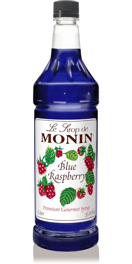 Monin - Blue Raspberry Syrup | Perfectly Sweet & Tart for Slushes, Cocktails and Sweet Treats (BPA Free Bottle, 33.8 fl oz) by Monin