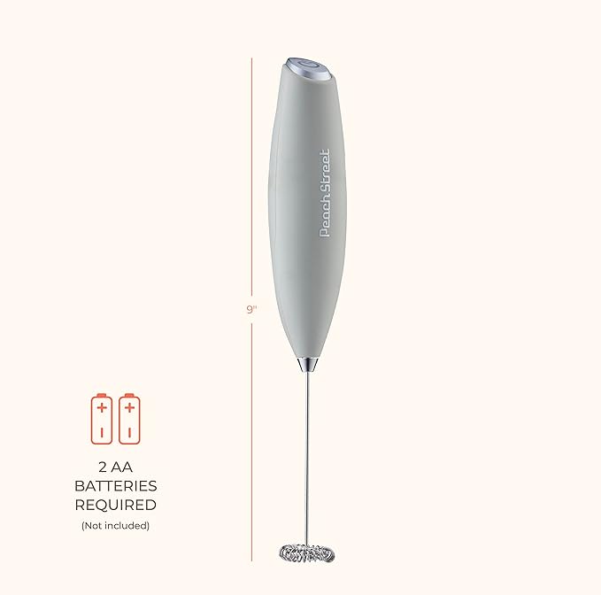 Powerful Handheld Milk Frother, Mini Milk Foamer, Battery Operated (Not included) Stainless Steel Drink Mixer for Coffee, Lattes, Cappuccino, Frappe, Matcha, Hot Chocolate.