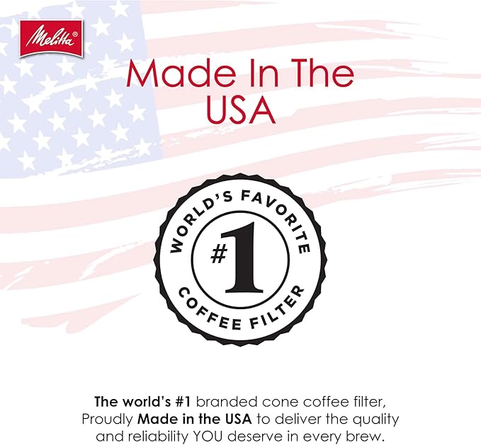 Melitta #2 Cone Coffee Filters, Natural Brown, 100 Count (Pack Of 3), 300 Total Filters - Fits all 2-6 Cup Cone Coffee Makers and 1-cup Pour-Over Brewers, Compostable, Tear-Resistant, Made in USA