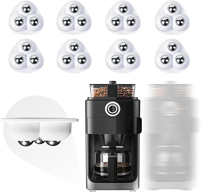Appliance Casters - Furniture Sliders & Appliance Rollers for Kitchen, Coffee Machine, Blender, Oven - Helps Mom or Wife Easily Solve Countertop Sliding (White, 8pcs) by Tasttin