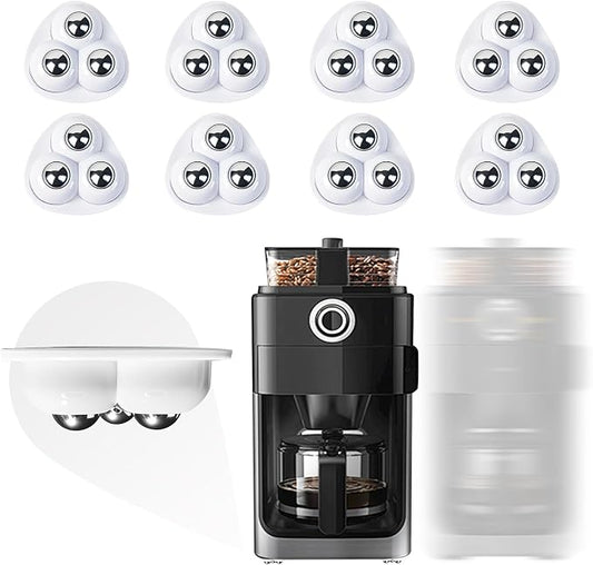 Appliance Casters - Furniture Sliders & Appliance Rollers for Kitchen, Coffee Machine, Blender, Oven - Helps Mom or Wife Easily Solve Countertop Sliding (White, 8pcs) by Tasttin