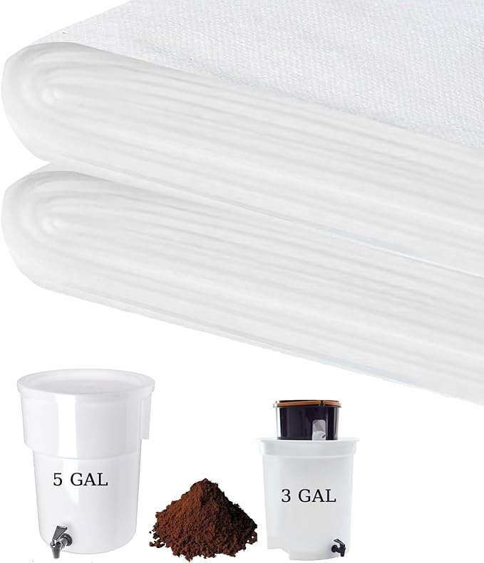 100 Pack Commercial Cold Brew Coffee Filters, 20" x 20" Cold Brew Bags with Drawstring for Commercial Cold Brew Coffee Makers and 5 Gallon Buckets, Brew Up to 5 lbs Coffee