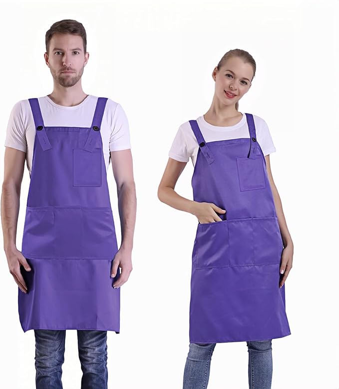 BIGHAS H Back Style Apron with Pocket for Women, Men Adjustable Large Size Comfortable, Kitchen, Home, Cooking 12 Colors by BIGHAS
