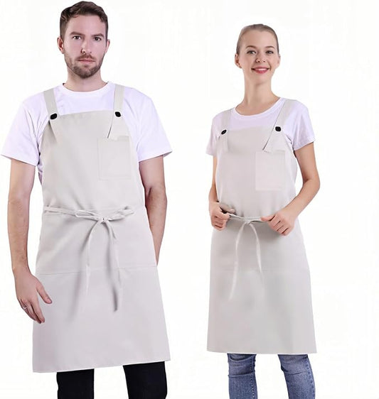 BIGHAS H Back Style Apron with Pocket for Women, Men Adjustable Large Size Comfortable, Kitchen, Home, Cooking 12 Colors by BIGHAS