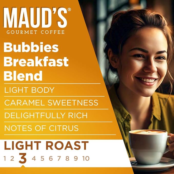 Maud's Breakfast Blend Coffee Pods, 18 ct, Light Roast Coffee in Single Serve Pods – 100% Arabica Beans, Compatible with Keurig K Cups Maker - Image 3