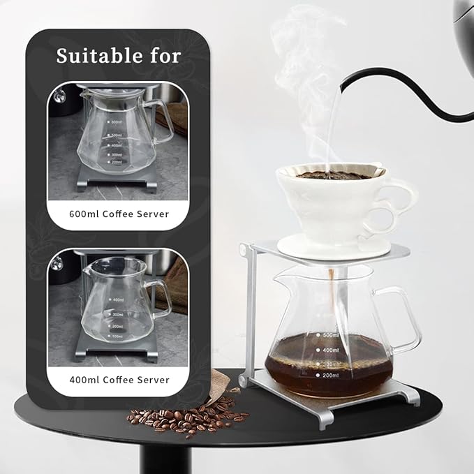 CAFEMASY Coffee Dripper Stand Station Pour-Over - Foldable Aluminum Coffee Dripper Holder Rack for Home Travel Camping Hiking Pour Over Coffee Portable Espresso Coffee Maker