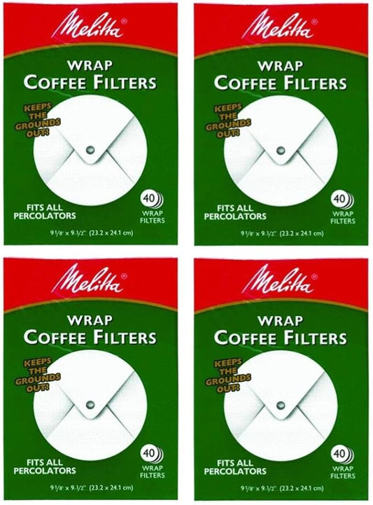 Melitta 627402 Super Premium Wrap Around Coffee Filters 4-pack, 40 Count each