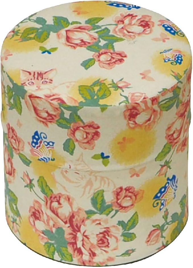 Japanese Pokkan Matcha Coffee Spice Tea Tin Canister Washi Paper Storage with Lid 7.05 oz Capacity (Neko,S)