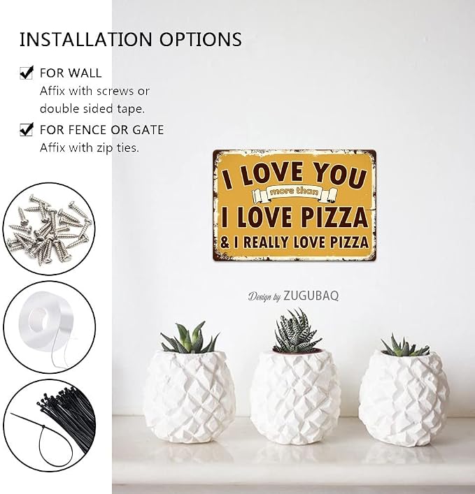 Pizza Tin Signs Vintage Metal Sign Funny Food Art Printing Poster Wall Decor for Home Kitchen Bar Restaurant Cafe Pub Indoor Outdoor 12x8 Inch Hanging Plaque - Image 5