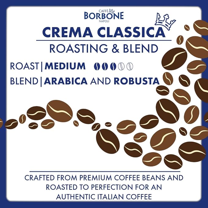 Caffè Borbone Crema Classica Aluminum Capsules Compatible with Nespresso Original Machines, Medium Roast, 30 Count