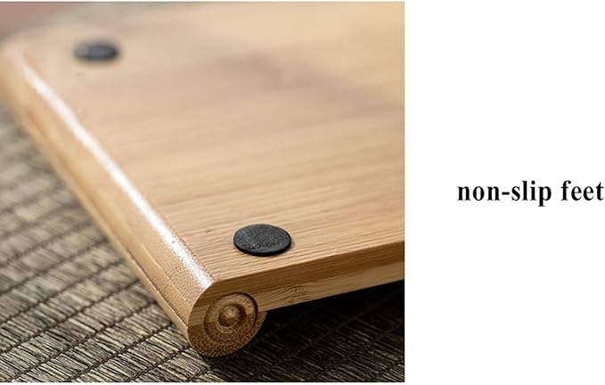 Bamboo Serving Tea Tray Book Scroll Japanese-Style Kung Fu Tea Table Rectangular Tea Accessories (M)