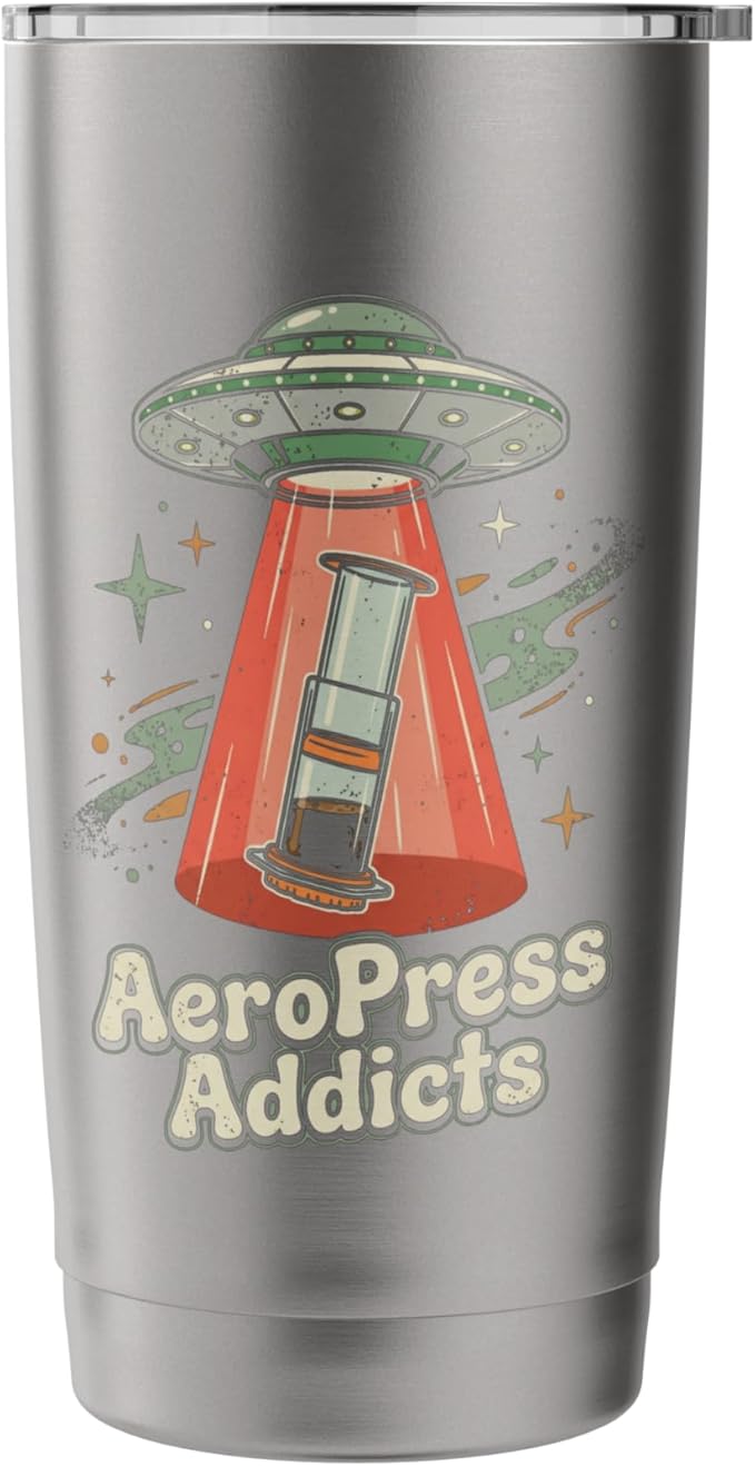 UFO AeroPress Funny Coffee Shirts Sci-Fi AeroPress Brewing Stainless Steel Insulated Tumbler