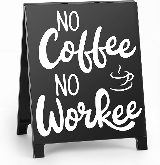 No Coffee No Workee Desk Decor Sign Retro Coffees Shop Table Display for Coffee Station Home Office Kitchen Bar Cafe Counter Bookshelf Christmas Gift for Coffees Lovers Barista Friends