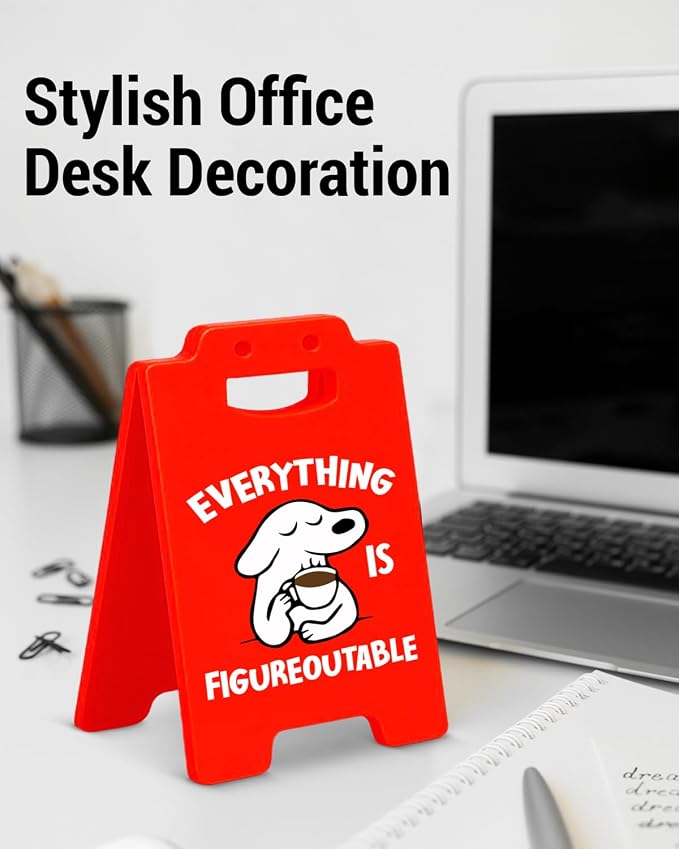 Inspirational Sign - Positive Affirmations Quote Everything Is Figureoutable Home Office Cubicle Decor, Motivational Gifts for Women Men Coworkers Friends - Image 3