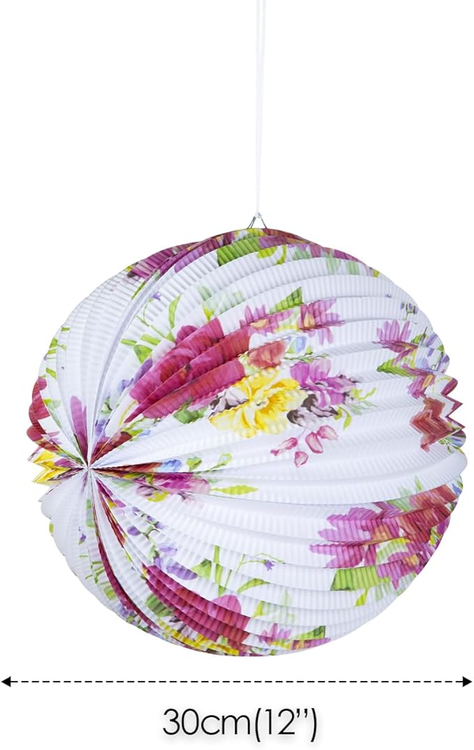 Talking Tables Tea Party Decorations Floral Paper Lantern Plates Vintage Party for Birthdays, Bridal shower, Baby shower, 3 Sizes, Pack of 3, Pastel colors, Model: