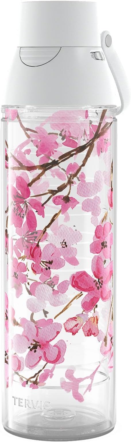 Tervis Venture Lite Sakura Japanese Cherry Blossom Made in USA Double Walled Insulated Tumbler Travel Cup Keeps Drinks Cold & Hot, 24oz Water Bottle, Classic