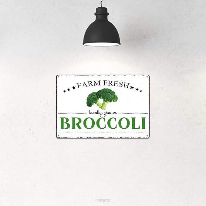 Vintage Broccoli Metal Signs Wall Decor Funny Vegetables Art Poster Decorative for Home Farmhouse Kitchen Garden Cafe Bar Farm Porch Fence Yard 12X8 Inch Aluminium Hanging Plaque - Image 4