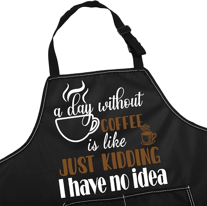 JNIAP Coffee Apron for Barista - Themed Apron for Coffee Shop, Server, Lover Gift