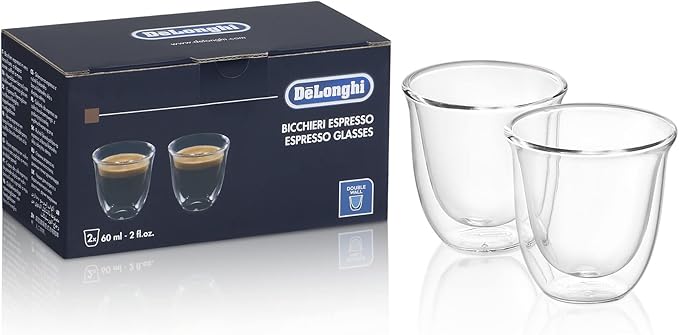 De'Longhi Manual Espresso Machine with 15 Bar Pump, Milk Frother, and 2 Thermo Espresso Glasses