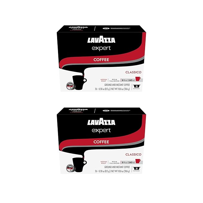 Lavazza Expert Classico Coffee Capsules, Medium Roast, Arabica and Robusta Blend, Compatible with Lavazza Classy Plus Machine (72 Capsules)
