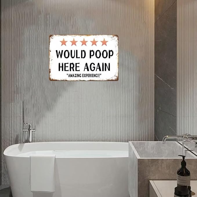 Funny Bathroom Poop Here Sign Bathroom Wall Decor 8 x 12 Inch Funny Door Signs for Bar Cafe Pub Home Toilet Wall Decoration - Image 5