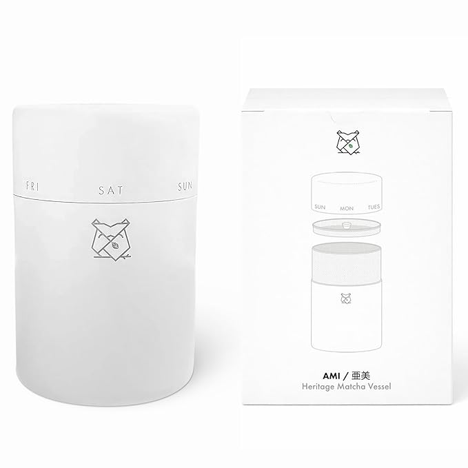 FKRŌ Ami Matcha Canister – Double-Seal Stainless Steel Tea & Coffee Storage Tin for Matcha Powder, Loose Tea & Spices