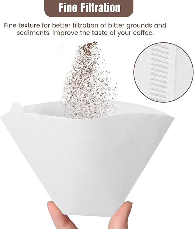 200Pcs Cone Coffee Filters #4, Clinuse White Size 04 Coffee Filters 8-12 Cup, Disposable Natural Paper Filters, No.4 Cone Filters Compatible with Ninja, Cuisinart, Pour Over and Drip Coffee Maker