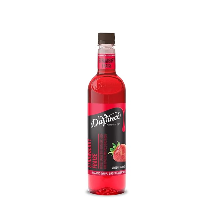DaVinci Gourmet Classic Strawberry Syrup, Keto-friendly, 25.4 Fluid Ounces (Pack of 4)