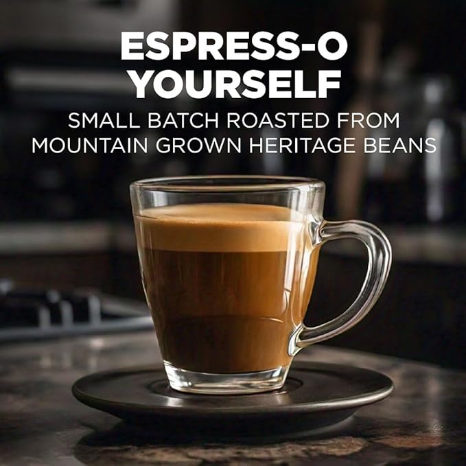 Maud's Espresso Roast Coffee Pods, 18 ct, Dark Roast Coffee in Single Serve Pods – 100% Arabica Coffee, Compatible with Keurig K Cups Maker