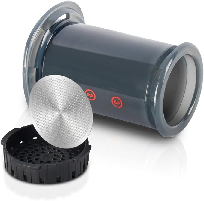 CAFEMASY Reusable Metal Coffee Filter with Replacement Filter Cap Set Compatible with Aeropress Original Go Coffee Espresso Maker