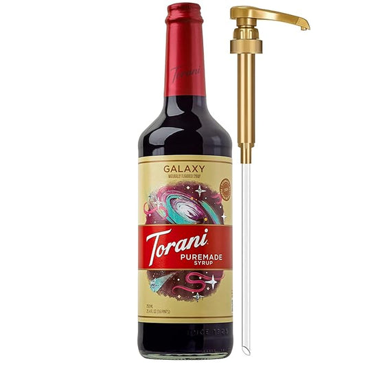 Torani Puremade Syrup, Galaxy, 2024 Flavor of the Year, Glass Bottle with Pump Included, 25.4 Fl Oz